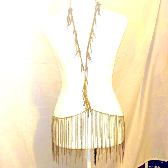 ♠️OOAK♠️Body Jewelry♠️Brass & Black Leather ART♠️SO VERSATILE - Picture 1 of 10